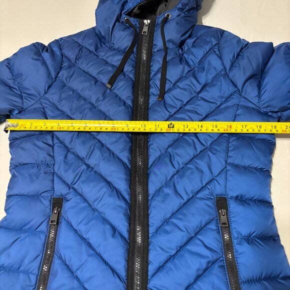 Everlast Puffer Jacket Blue Hooded Zip Front Quilted Coat Women’s M Polyester - Picture 8 of 13